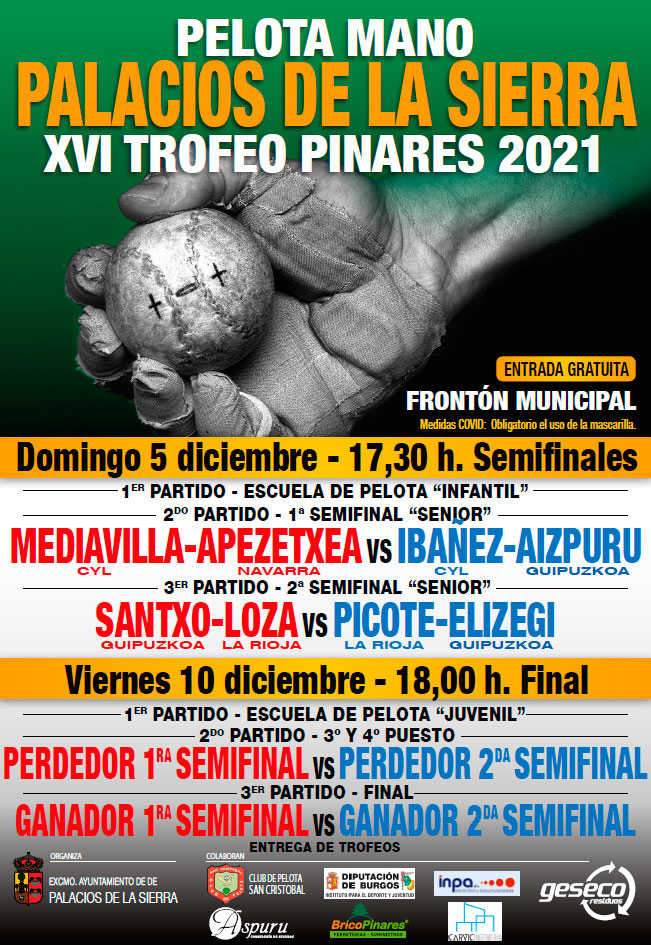 Palacios de la Sierra acogerá el XVI Trofeo Pinares 2021 de Pelota a Mano